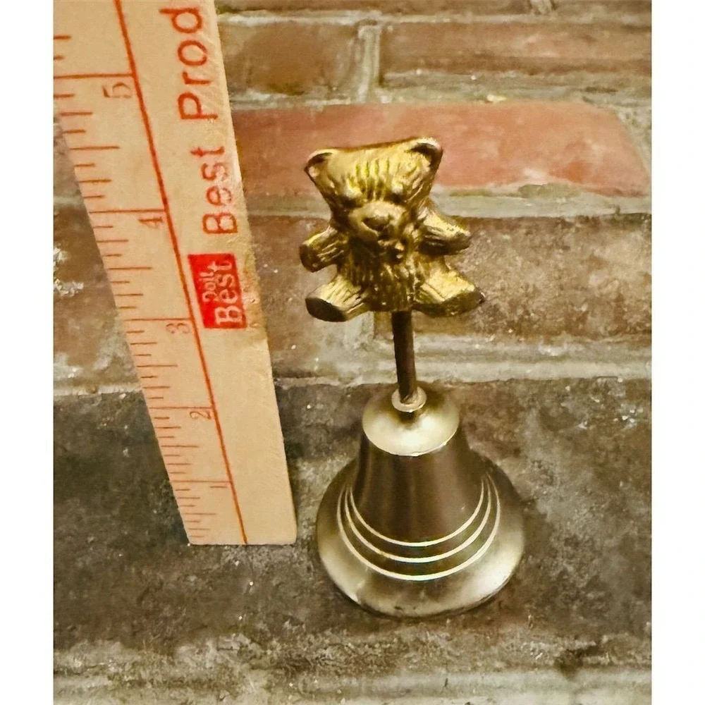 Vintage Brass Teddy Bear Bell Nostalgic Decor Collectible‎ missing ringer